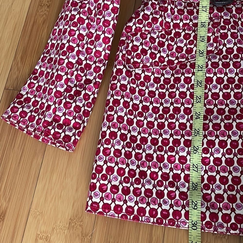 Gap Spring Tulips Pink Red Trench Coat Size Small Button Up Floral - Picture 11 of 12